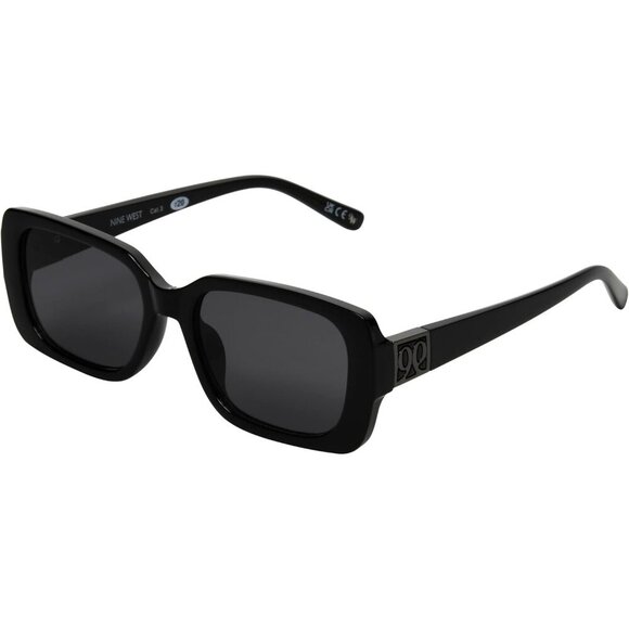 Women's Rectangle Sunglasses Black 55mm UVA UVB Protection Recycled Plastic